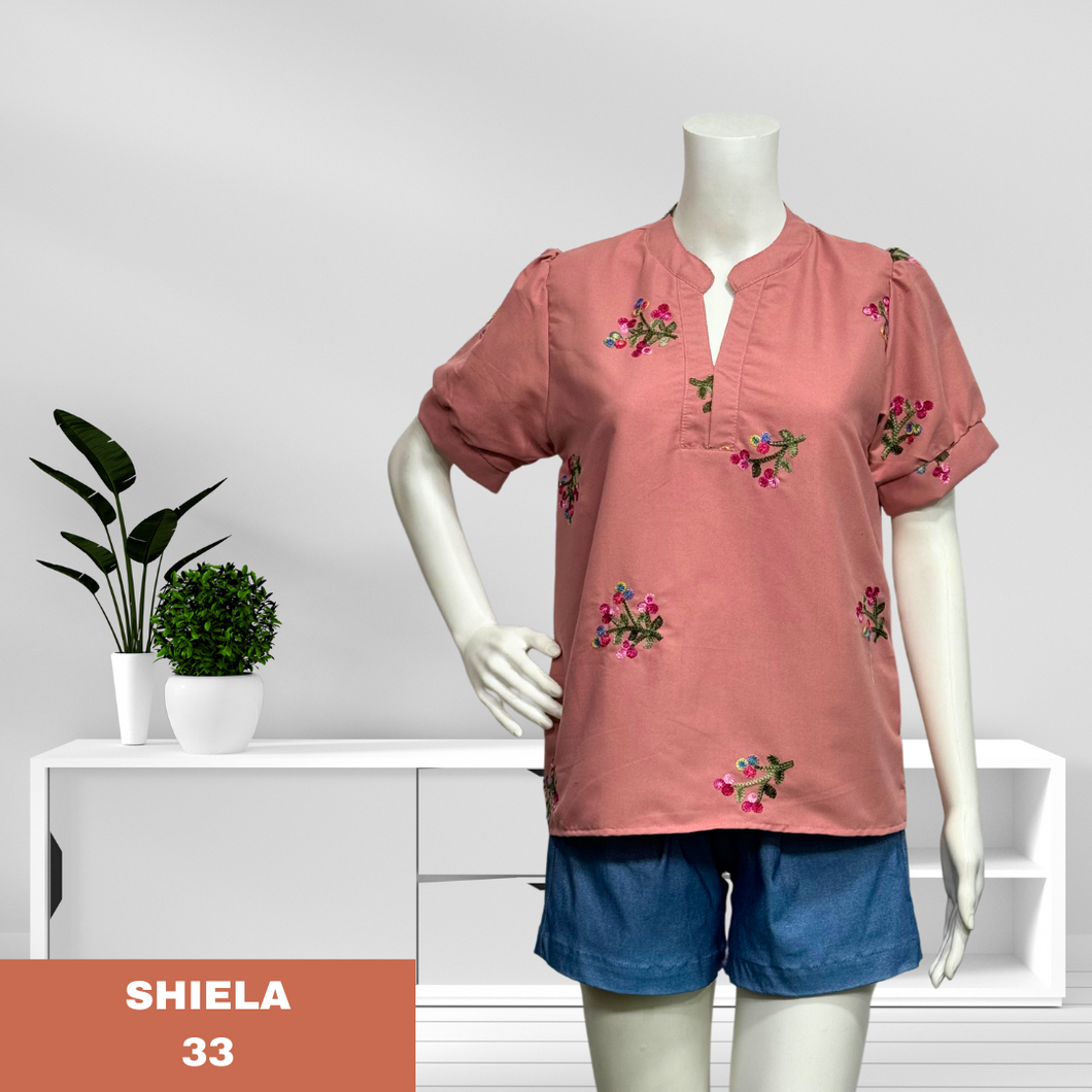 SHIELA BLOUSE 0033-EMBROID PEACH