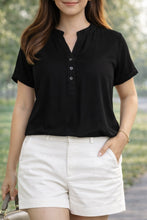Load image into Gallery viewer, FRANCINE BLOUSE 0019-PLAIN BLACK