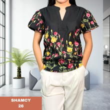 Load image into Gallery viewer, SHAMCY BLOUSE 0026- EMBROID BLACK