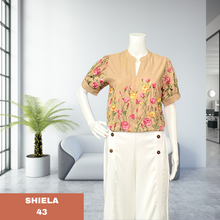 Load image into Gallery viewer, SHIELA BLOUSE 0043 - EMBROIDERED MOCHA