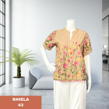 Load image into Gallery viewer, SHIELA BLOUSE 0043 - EMBROIDERED MOCHA