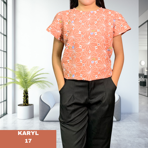 KARYL  BLOUSE 0017 - EYELET SALMON