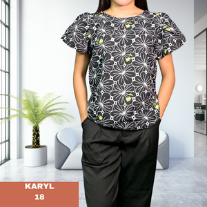 KARYL  BLOUSE 0018 - EYELET BLACK