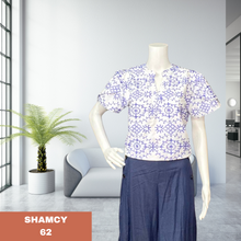 Load image into Gallery viewer, SHAMCY BLOUSE 0062 - EMBROIDERED ROYAL BLUE