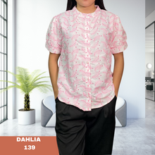 Load image into Gallery viewer, DAHLIA BLOUSE 0139 -EMBROIDERED PINK/WHITE