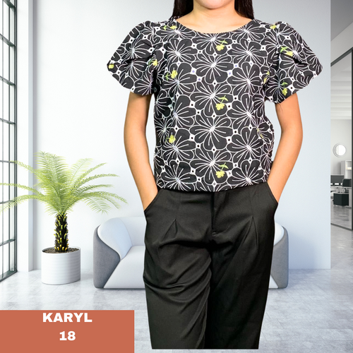 KARYL  BLOUSE 0018 - EYELET BLACK