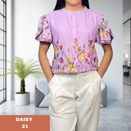DAISY BLOUSE 0021-EMBROIDERED LAVANDER