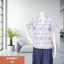 Load image into Gallery viewer, SHAMCY BLOUSE 0062 - EMBROIDERED ROYAL BLUE