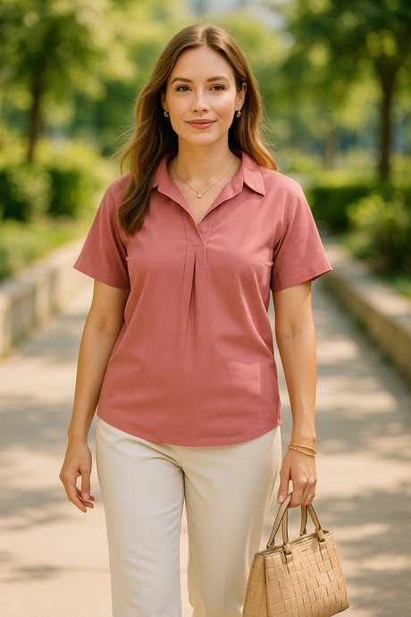 ALICE BLOUSE 0028 - PLAIN OLD ROSE