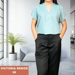 VICTORIA RESIZE BLOUSE 0026 - PLAIN TEAL GREEN