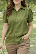 Load image into Gallery viewer, JASMINE  BLOUSE 0002 - PLAIN ARMY GREEN