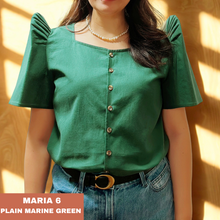 Load image into Gallery viewer, MARIA BLOUSE 0006- PLAIN MARINE GREEN
