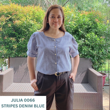 Load image into Gallery viewer, JULIA BLOUSE 0066-STRIPES DENIM BLUE