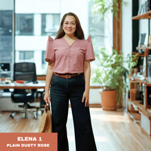 Load image into Gallery viewer, ELENA  BLOUSE 0001- PLAIN DUSTY ROSE