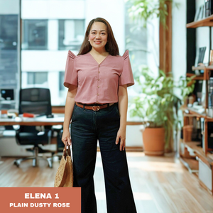 ELENA  BLOUSE 0001- PLAIN DUSTY ROSE