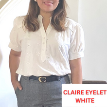 Load image into Gallery viewer, CLAIRE BLOUSE 0064-EYELET WHITE