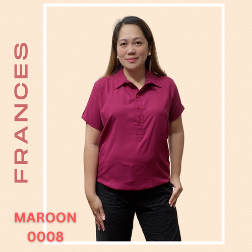 FRANCES BLOUSE 0008 - PLAIN MAROON