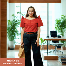 Load image into Gallery viewer, MARIA BLOUSE 0019- PLAIN RED ORANGE
