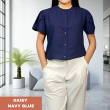 Load image into Gallery viewer, DAISY BLOUSE 0003-PLAIN NAVY BLUE