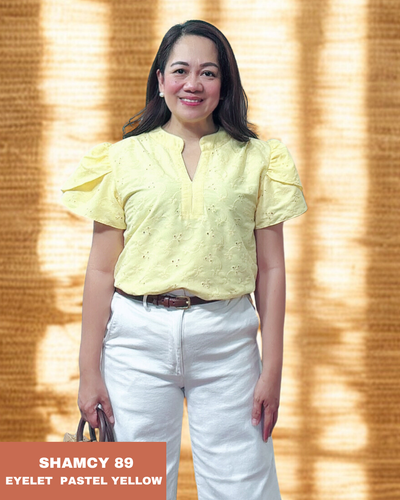 SHAMCY BLOUSE 0089 - EYELET PASTEL YELLOW