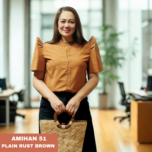 AMIHAN BLOUSE 0051 - PLAIN RUST BROWN