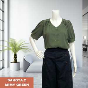 DAKOTA BLOUSE 0002 - PLAIN ARMY GREEN