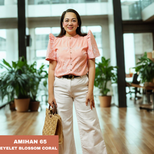 Load image into Gallery viewer, AMIHAN BLOUSE 0065 - EYELET BLOSSOM CORAL