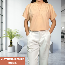 Load image into Gallery viewer, VICTORIA RESIZE BLOUSE 0034-PLAIN BEIGE