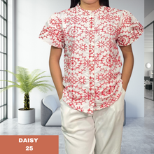 Load image into Gallery viewer, DAISY BLOUSE 0025 - EMBROIDERED RED