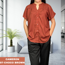 Load image into Gallery viewer, CAMERON BLOUSE 0097 - PLAIN CHOCO BROWN