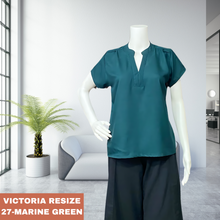 Load image into Gallery viewer, VICTORIA RESIZE BLOUSE 0027 - PLAIN MARINE GREEN