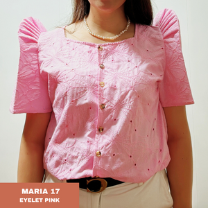 MARIA BLOUSE 0017-EYELET PINK