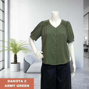 DAKOTA BLOUSE 0002 - PLAIN ARMY GREEN