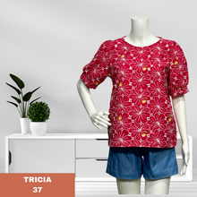 Load image into Gallery viewer, TRICIA  BLOUSE 0037-EMBROID RED