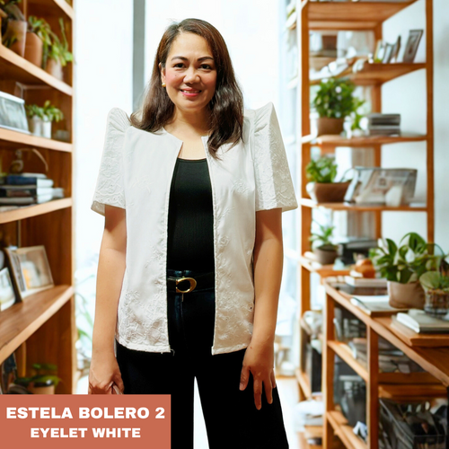 ESTELA FILIPINIANA BOLERO 0002 - EYELET WHITE