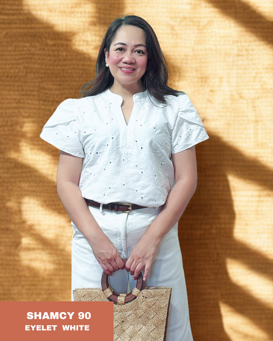 SHAMCY BLOUSE 0090 - EYELET WHITE