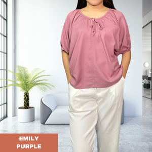 EMILY  BLOUSE 0009- PLAIN PURPLE