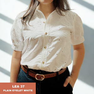 LEA BLOUSE 0037-EYELET WHITE