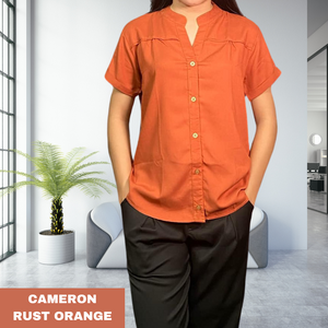 CAMERON BLOUSE 0005-PLAIN RUST ORANGE