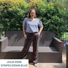 Load image into Gallery viewer, JULIA BLOUSE 0066-STRIPES DENIM BLUE