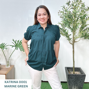 KATRINA BLOUSE 0001 - MARINE GREEN