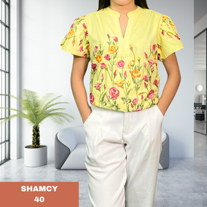 SHAMCY BLOUSE 0040- EMBROID YELLOW