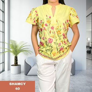 SHAMCY BLOUSE 0040- EMBROID YELLOW