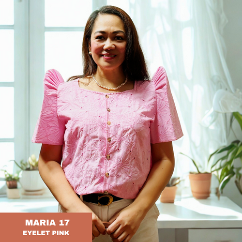 MARIA BLOUSE 0017-EYELET PINK