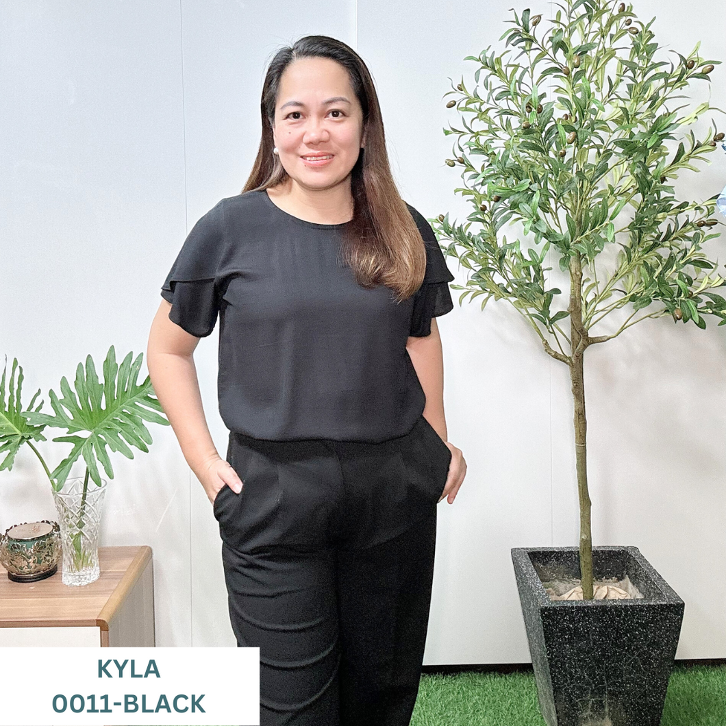 KYLA  BLOUSE 0011-PLAIN BLACK