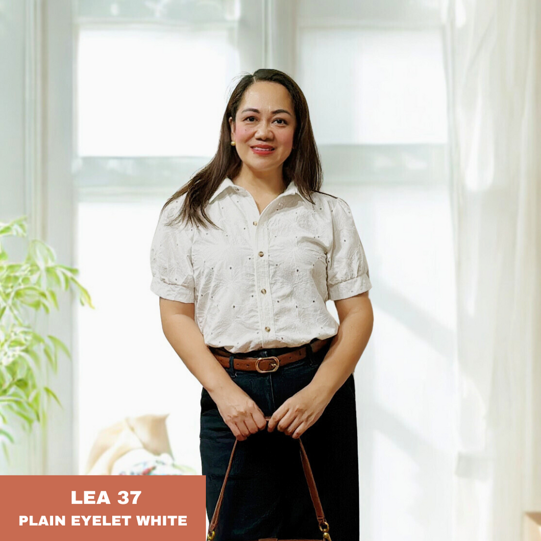LEA BLOUSE 0037-EYELET WHITE