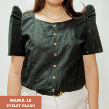 Load image into Gallery viewer, MARIA BLOUSE 0010-EYELET BLACK