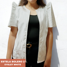 Load image into Gallery viewer, ESTELA FILIPINIANA BOLERO 0002 - EYELET WHITE