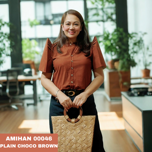 AMIHAN BLOUSE 0046- PLAIN CHOCO BROWN