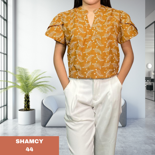 SHAMCY BLOUSE 0044- EYELET RUST